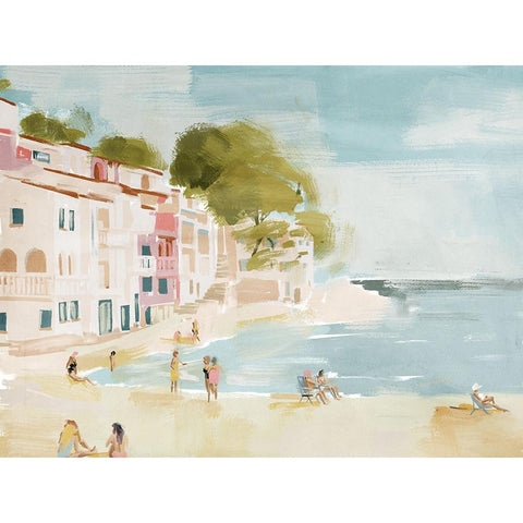 A Weekend In Cassis White Modern Wood Framed Art Print by Urban Road