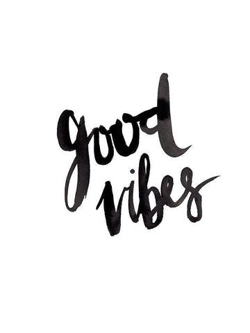 Good Vibes Poster White Modern Wood Framed Art Print with Double Matting by Urban Road