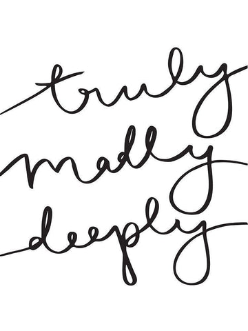 Truly Madly Poster Black Ornate Wood Framed Art Print with Double Matting by Urban Road