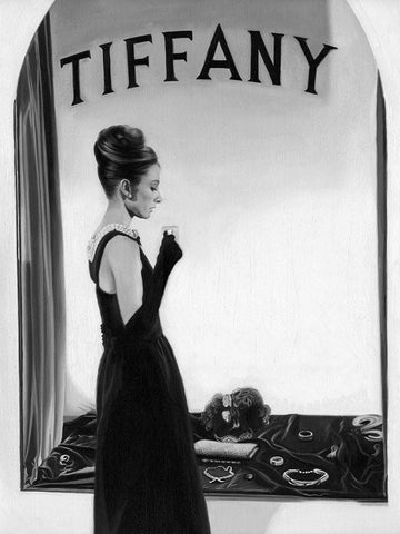 Tiffany Black Poster White Modern Wood Framed Art Print with Double Matting by Urban Road