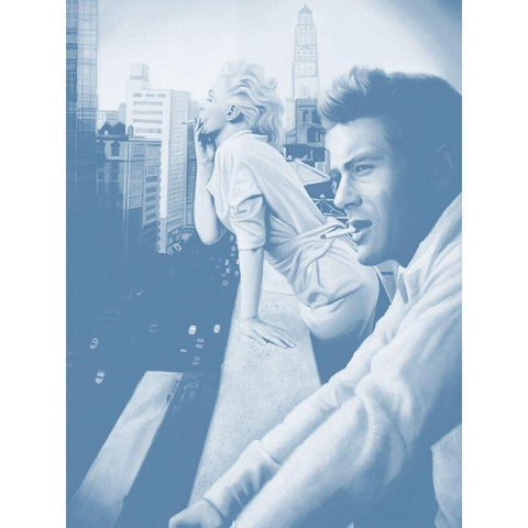 James and Marilyn Dusk Poster White Modern Wood Framed Art Print by Urban Road