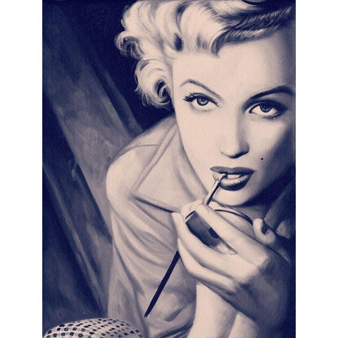 Marilyn Blue Poster Black Modern Wood Framed Art Print with Double Matting by Urban Road