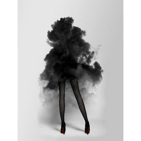 Smokescreen Poster Black Modern Wood Framed Art Print with Double Matting by Urban Road