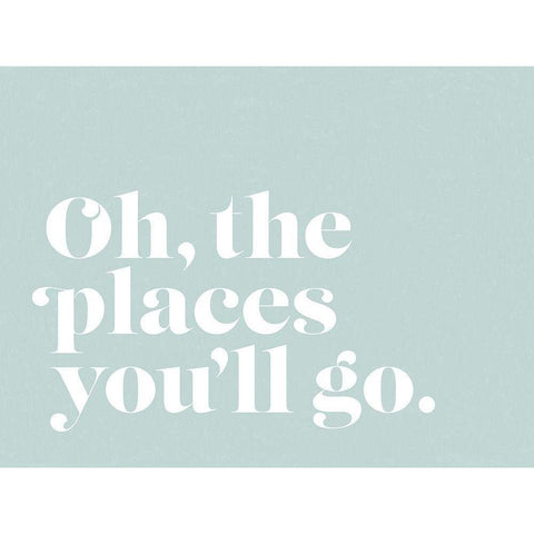 Oh the Places Poster Black Modern Wood Framed Art Print with Double Matting by Urban Road