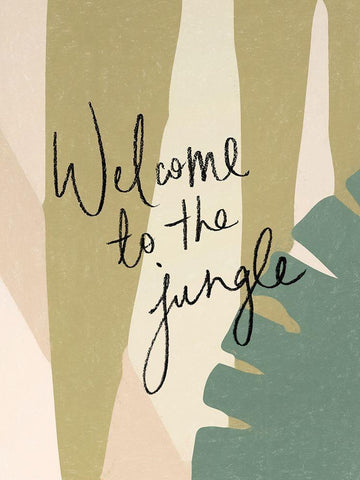 Welcome to the Jungle Poster White Modern Wood Framed Art Print with Double Matting by Urban Road