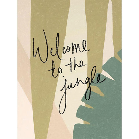 Welcome to the Jungle Poster Black Modern Wood Framed Art Print with Double Matting by Urban Road