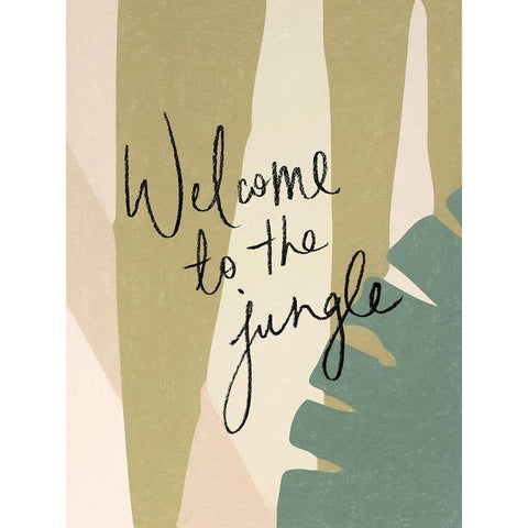 Welcome to the Jungle Poster White Modern Wood Framed Art Print by Urban Road