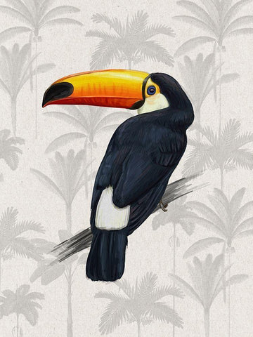 Tropical Toucan Poster Black Ornate Wood Framed Art Print with Double Matting by Urban Road