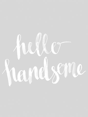 Hello Handsome Grey Poster Black Ornate Wood Framed Art Print with Double Matting by Urban Road