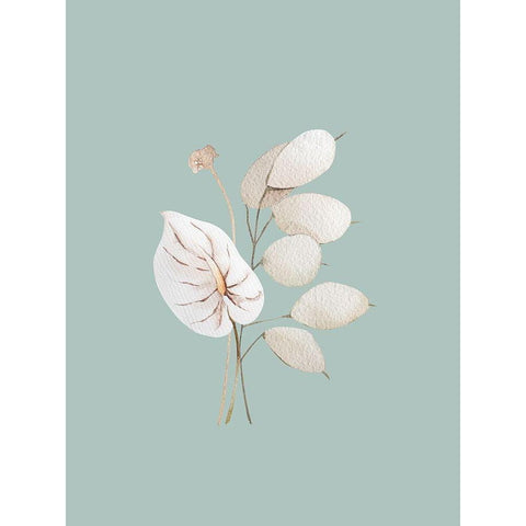 Mint Anthurium II Poster Black Modern Wood Framed Art Print with Double Matting by Urban Road