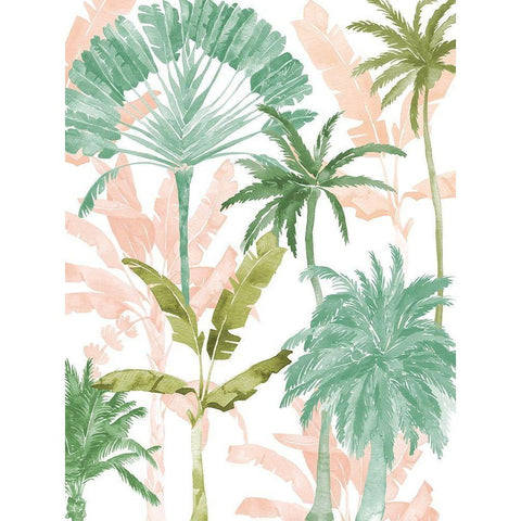 Exotic Palms I Poster White Modern Wood Framed Art Print by Urban Road
