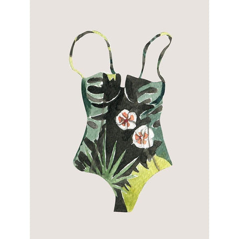 Swimsuit I Poster Black Modern Wood Framed Art Print with Double Matting by Urban Road