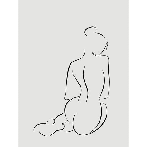 Figure II White Poster White Modern Wood Framed Art Print by Urban Road