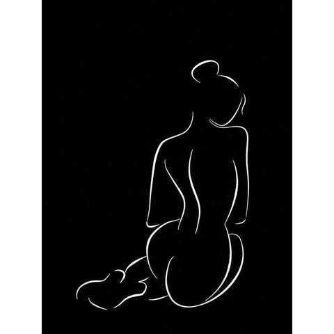 Figure II Black Poster Black Modern Wood Framed Art Print with Double Matting by Urban Road