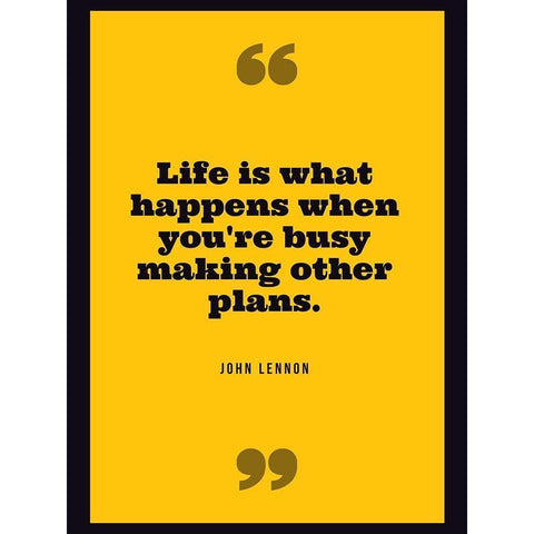 John Lennon Quote: Life White Modern Wood Framed Art Print by ArtsyQuotes