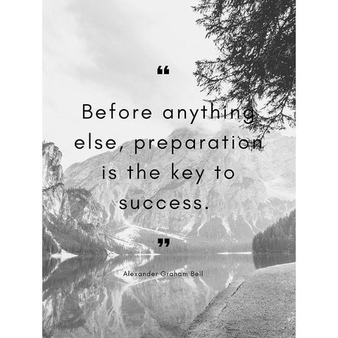 Alexander Graham Bell Quote: Key to Success Black Modern Wood Framed Art Print by ArtsyQuotes