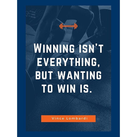 Vince Lombardi Quote: Wanting to Win Black Modern Wood Framed Art Print with Double Matting by ArtsyQuotes