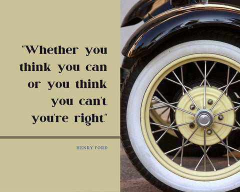 Henry Ford Quote: Youre Right Black Ornate Wood Framed Art Print with Double Matting by ArtsyQuotes