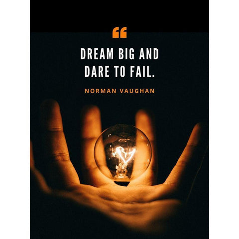 Norman Vaughan Quote: Dare to Fail Black Modern Wood Framed Art Print with Double Matting by ArtsyQuotes