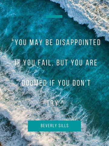 Beverly Sills Quote: Disappointed White Modern Wood Framed Art Print with Double Matting by ArtsyQuotes