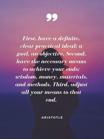 Aristotle Quote: Clear Practical Idea Black Ornate Wood Framed Art Print with Double Matting by ArtsyQuotes