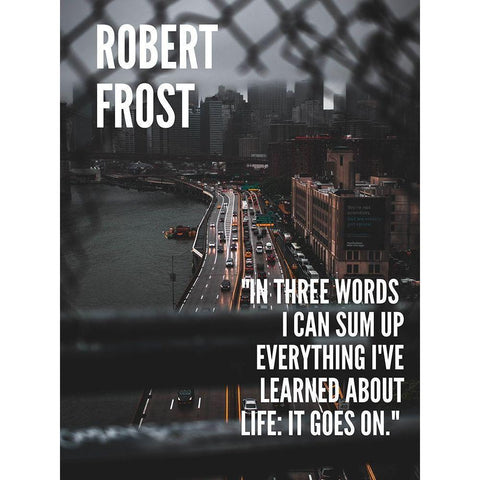 Robert Frost Quote: Life Gold Ornate Wood Framed Art Print with Double Matting by ArtsyQuotes