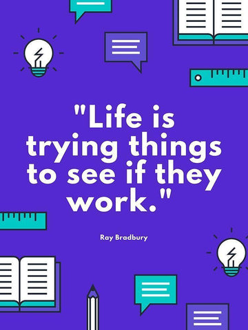 Ray Bradbury Quote: See if They Work Black Ornate Wood Framed Art Print with Double Matting by ArtsyQuotes