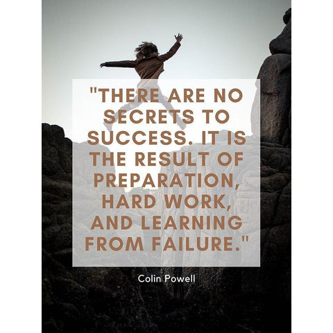 Colin Powell Quote: No Secrets to Success Gold Ornate Wood Framed Art Print with Double Matting by ArtsyQuotes