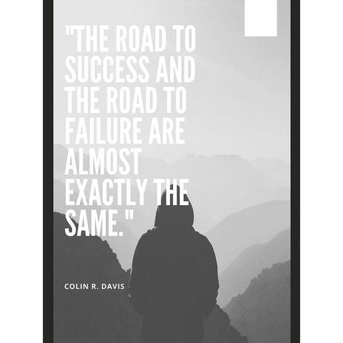 Colin R. Davis Quote: The Road to Success Gold Ornate Wood Framed Art Print with Double Matting by ArtsyQuotes