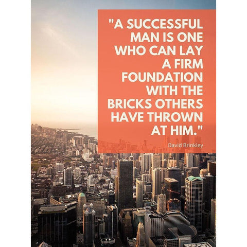 David Brinkley Quote: A Successful Man White Modern Wood Framed Art Print by ArtsyQuotes