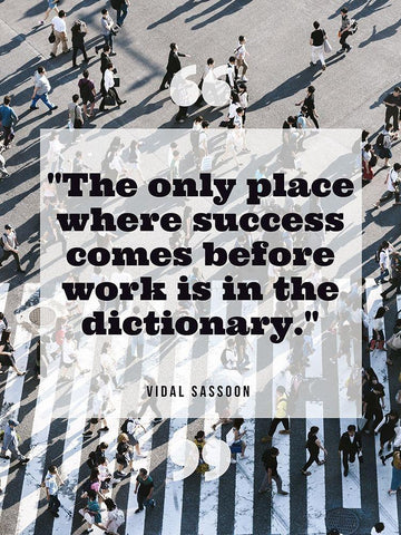 Vidal Sassoon Quote: Success Black Ornate Wood Framed Art Print with Double Matting by ArtsyQuotes