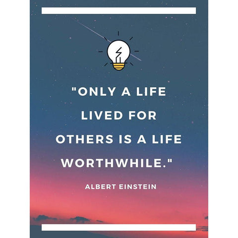 Albert Einstein Quote: Life Lived for Others Black Modern Wood Framed Art Print by ArtsyQuotes
