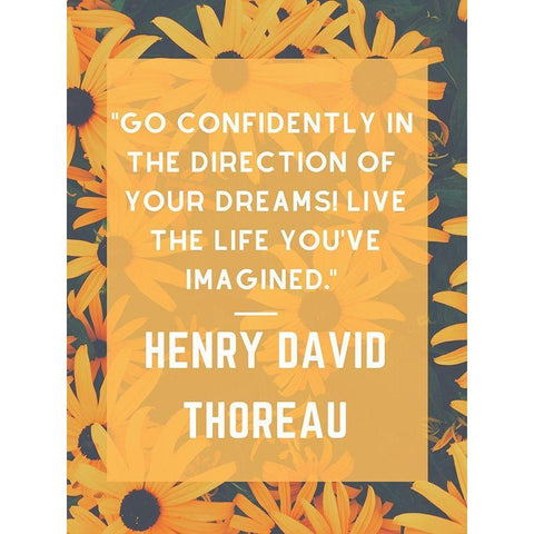 Henry David Thoreau Quote: Go Confidently White Modern Wood Framed Art Print by ArtsyQuotes