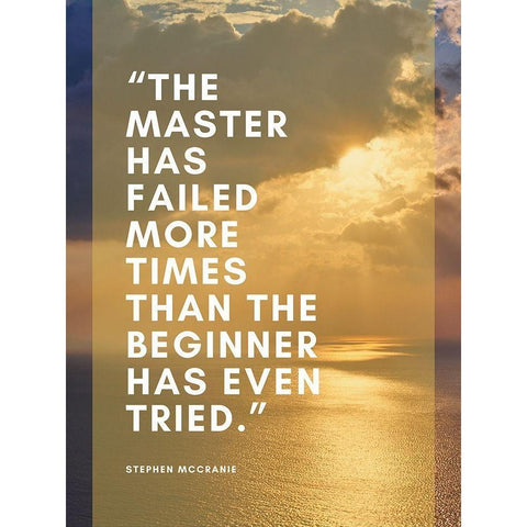 Stephen McCranie Quote: The Master White Modern Wood Framed Art Print by ArtsyQuotes