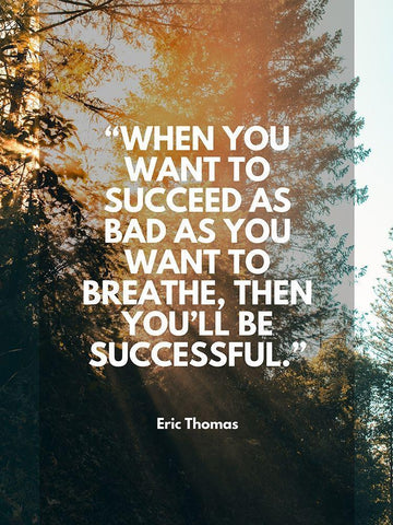 Eric Thomas Quote: Youll Be Successful White Modern Wood Framed Art Print with Double Matting by ArtsyQuotes