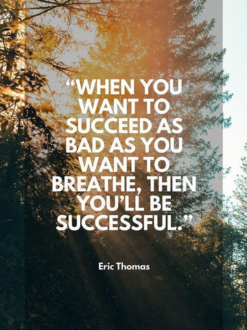 Eric Thomas Quote: Youll Be Successful Black Ornate Wood Framed Art Print with Double Matting by ArtsyQuotes