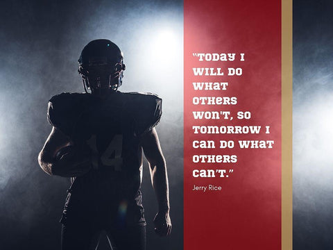 Jerry Rice Quote: Today I Will Do White Modern Wood Framed Art Print with Double Matting by ArtsyQuotes