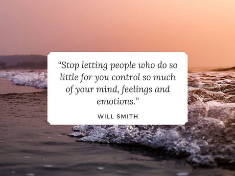 Will Smith Quote: Feelings and Emotions Black Ornate Wood Framed Art Print with Double Matting by ArtsyQuotes