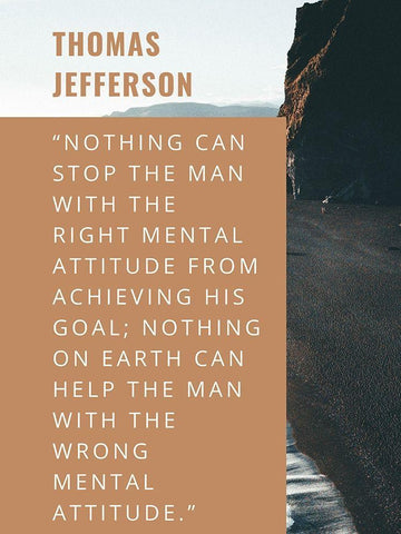 Thomas Jefferson Quote: Right Mental Attitude White Modern Wood Framed Art Print with Double Matting by ArtsyQuotes