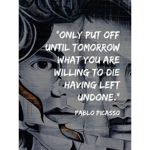 Pablo Picasso Quote: Willing to Die White Modern Wood Framed Art Print by ArtsyQuotes
