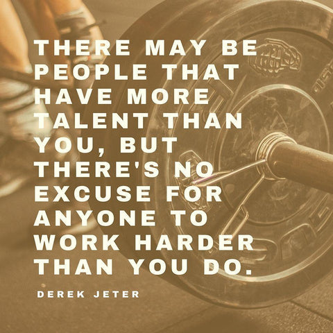Derek Jeter Quote: People with More Talent Black Modern Wood Framed Art Print with Double Matting by ArtsyQuotes