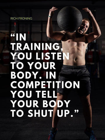 Rich Froning Quote: Competition White Modern Wood Framed Art Print with Double Matting by ArtsyQuotes