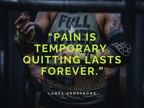 Lance Armstrong Quote: Pain is Temporary Black Ornate Wood Framed Art Print with Double Matting by ArtsyQuotes
