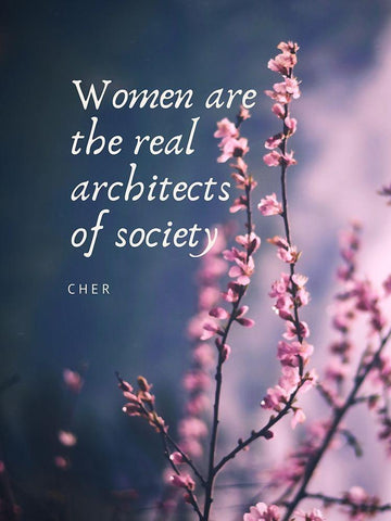 Cher Quote: Architects of Society White Modern Wood Framed Art Print with Double Matting by ArtsyQuotes