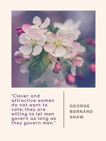 George Bernard Shaw Quote: Attractive Women Black Ornate Wood Framed Art Print with Double Matting by ArtsyQuotes