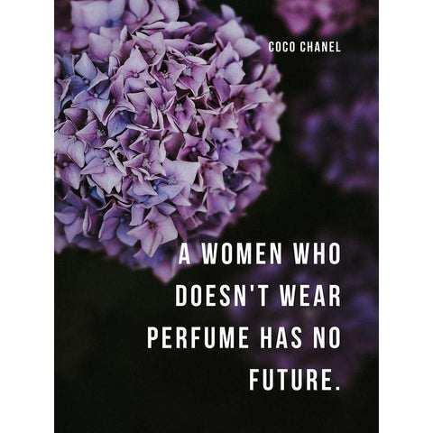 Coco Chanel Quote: Perfume Black Modern Wood Framed Art Print with Double Matting by ArtsyQuotes