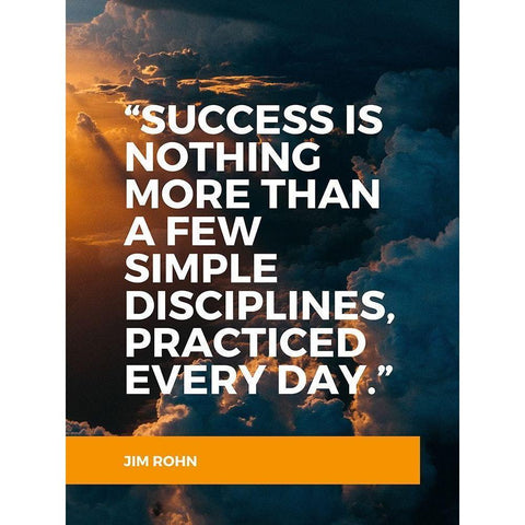 Jim Rohn Quote: Success is Nothing White Modern Wood Framed Art Print by ArtsyQuotes