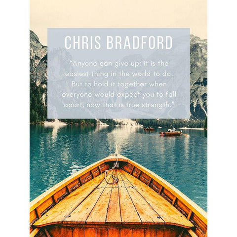 Chris Bradford Quote: Hold It Together White Modern Wood Framed Art Print by ArtsyQuotes