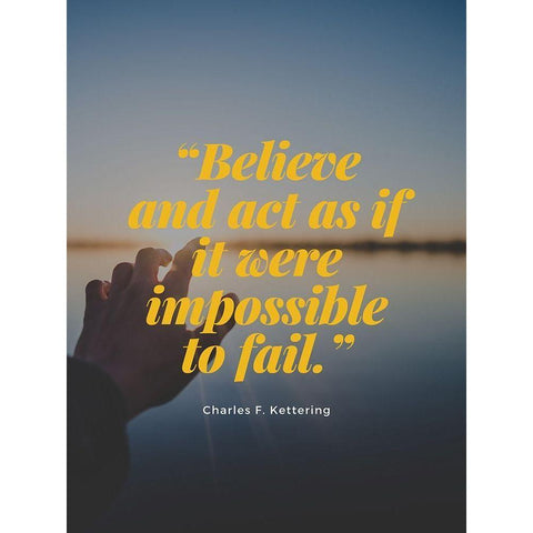 Charles F. Kettering Quote: Impossible to Fail Black Modern Wood Framed Art Print by ArtsyQuotes
