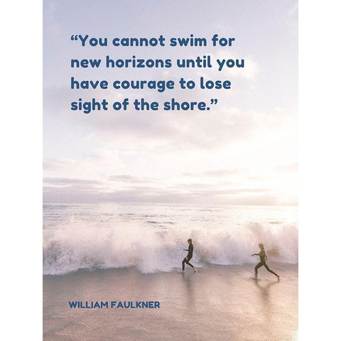 William Faulkner Quote: New Horizons Black Modern Wood Framed Art Print with Double Matting by ArtsyQuotes